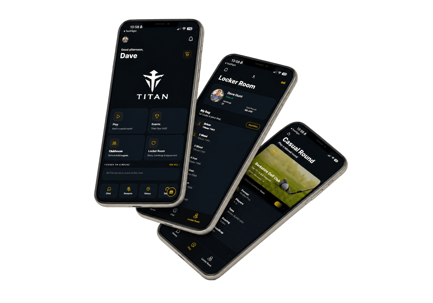 Titan Golf app on iPhone